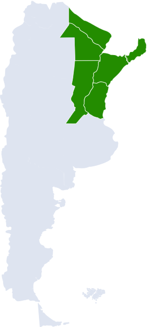 Mapa de Argentina con las provincias del Litoral Argentino